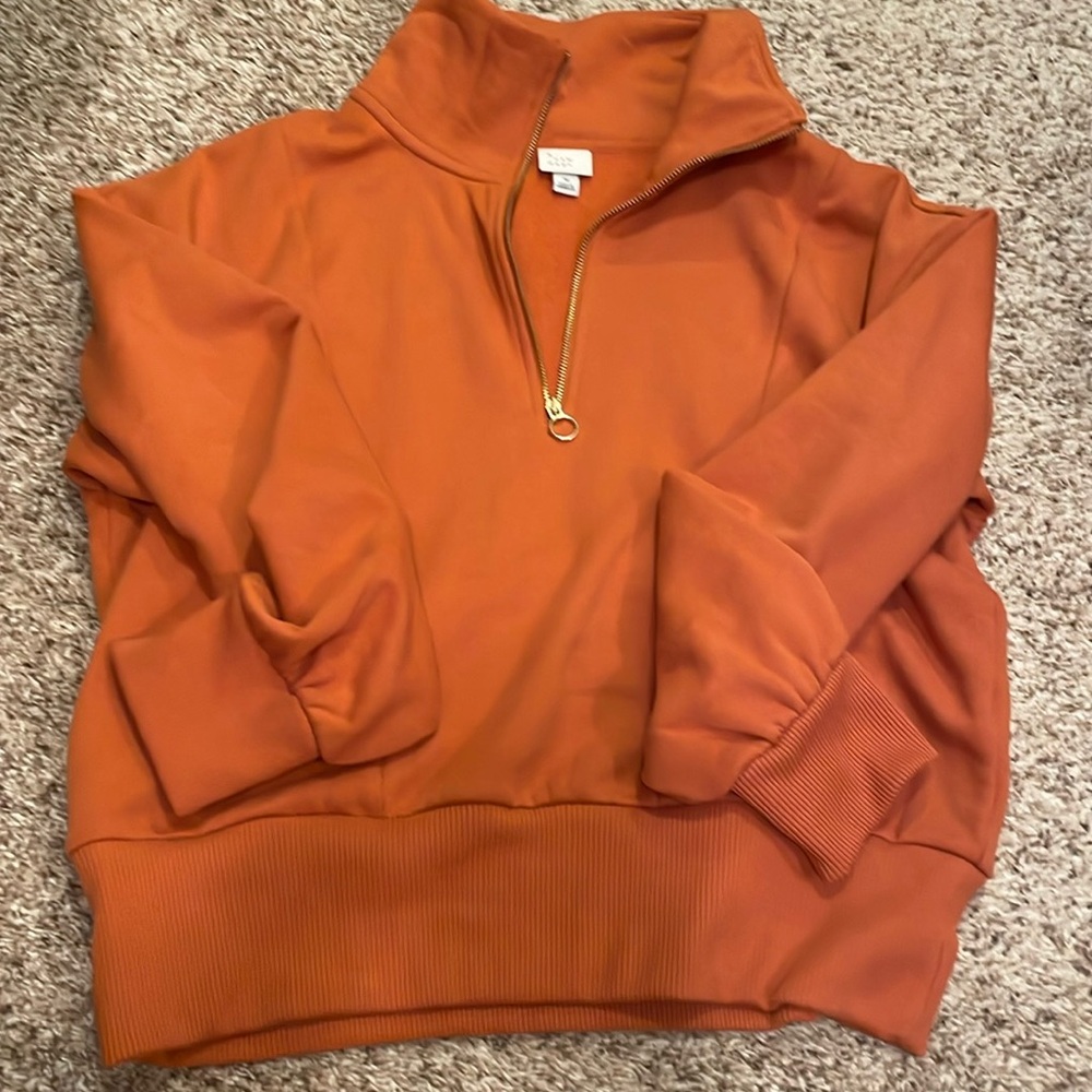 a new day Orange Half-Zip Pullover